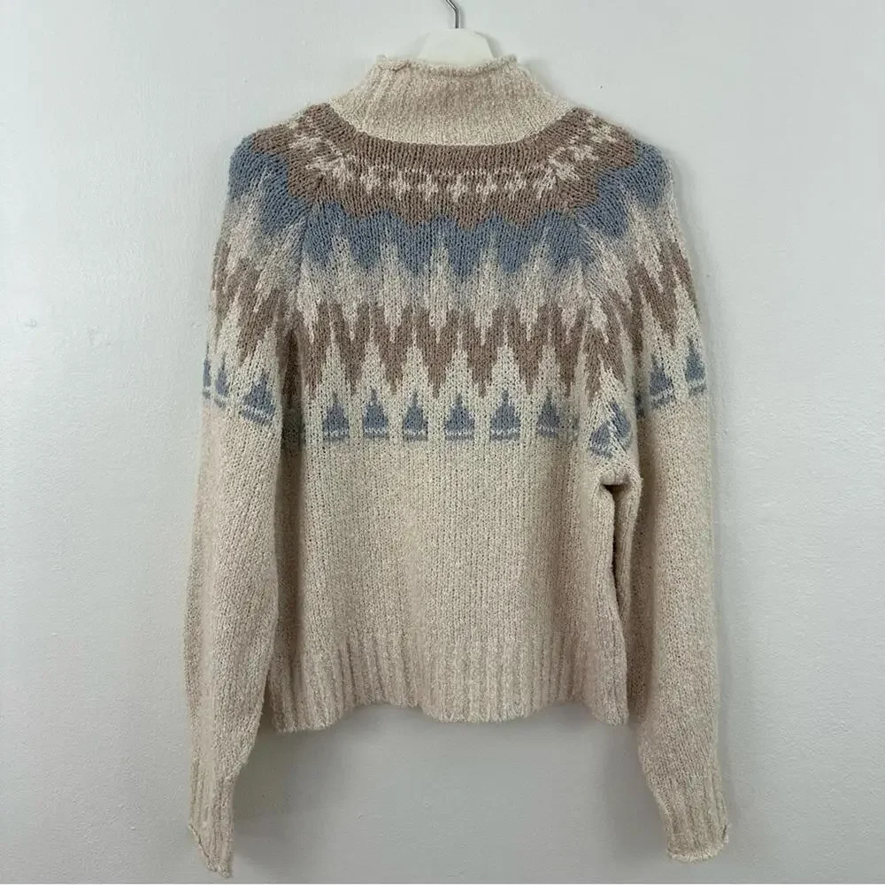 American Eagle Fairisle Mockneck Soft Sweater Women's Size M - Picture 2 of 5
